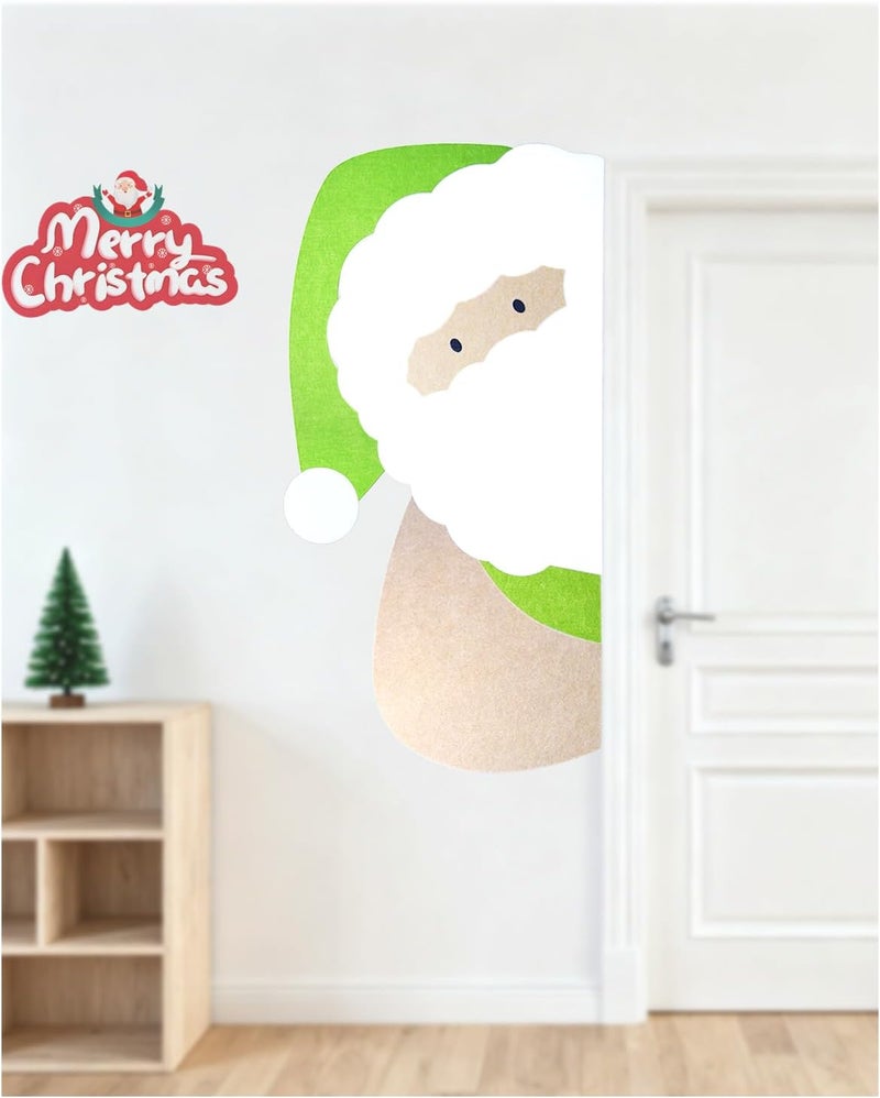 rokeblau 46x24 inches Large Felt Board, Puzzle Christmas Santa Decoration Cork Board, 0.9cm Thick Bulletin Board with Adhesive Nano Tape, Removable Wall Decoration for Home, Living Room, Bedroom, Door - Green - Image 1